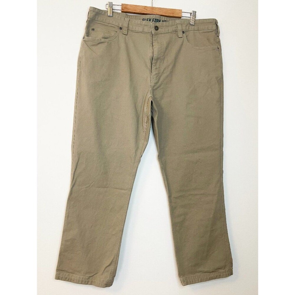 Duluth Trading Co Flex Fire Hose Khaki Work Pants Men's 40x30 Stretch Utility